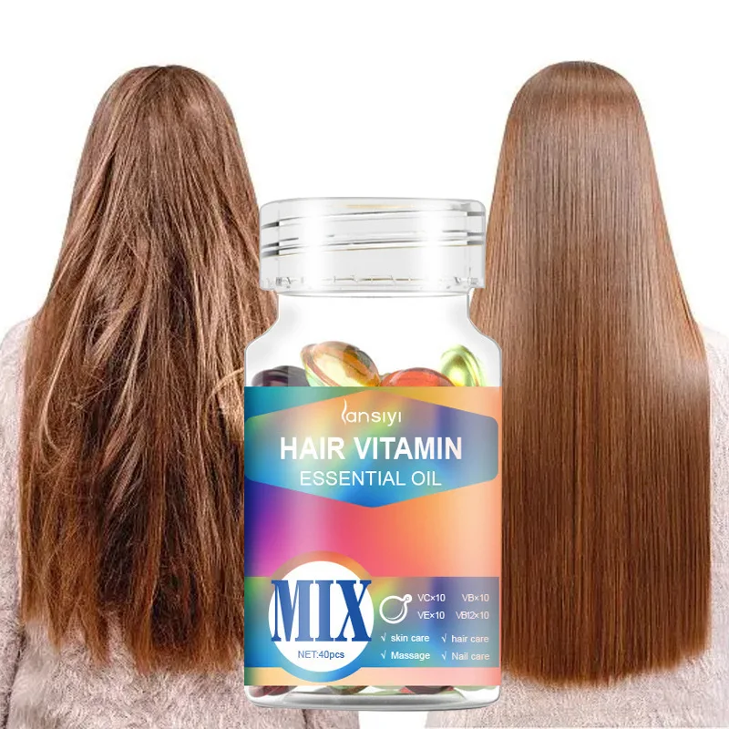 Customize Fragrance Hair Capsule Vitamin Hair Smoothing Hydrating Vitamins Serum Rosemary Shea Butter Oil Repairs Damage Hair