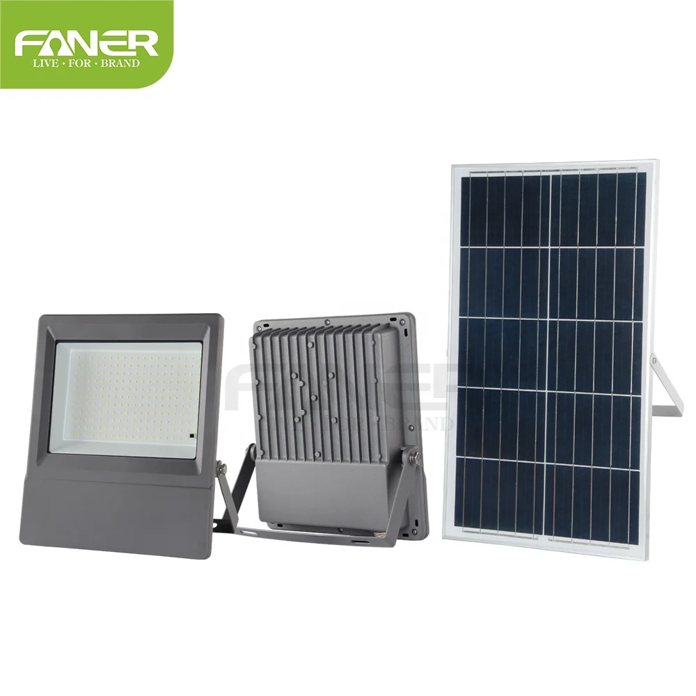 Faner manufacturer super brightness 100w 200w 300w 400w solar powered panel led flood lights outdoor garden lamp