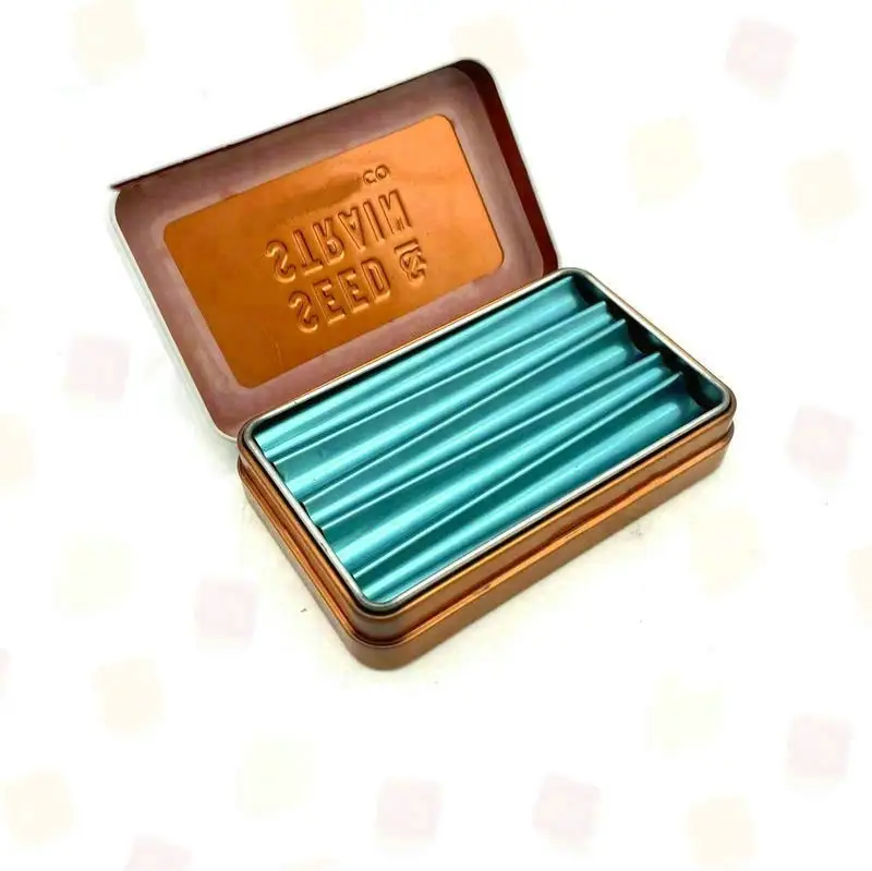 YEM Stock Hinged Rectangular Child Proof Tin Can Recyclable Metal Box and Insert for Cigarette Joints Blunt Packaging