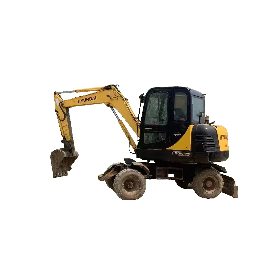 MINI 6 tons Hyundai 60-7W wheeled excavator hyundai 60W wheeled excavator used excavator