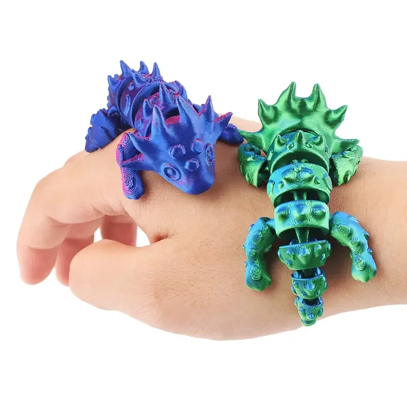 3D Printed Mini Dragon Toy Model Creative Mobile Joint for Trendy Children Animal & Dinosaur Ornament