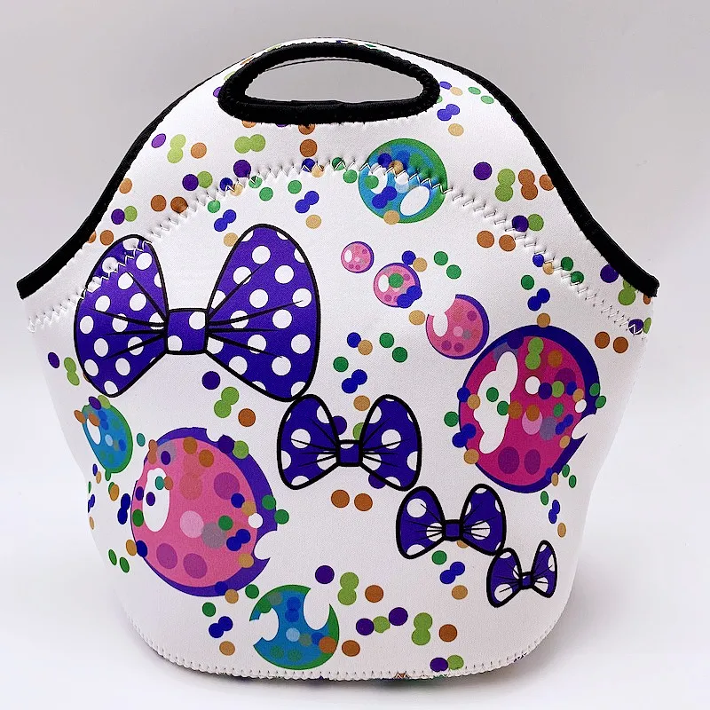 Thick Reusable Neoprene Lunchbox Insulated Thermal Lunch Tote Bag with Zipper for Adults