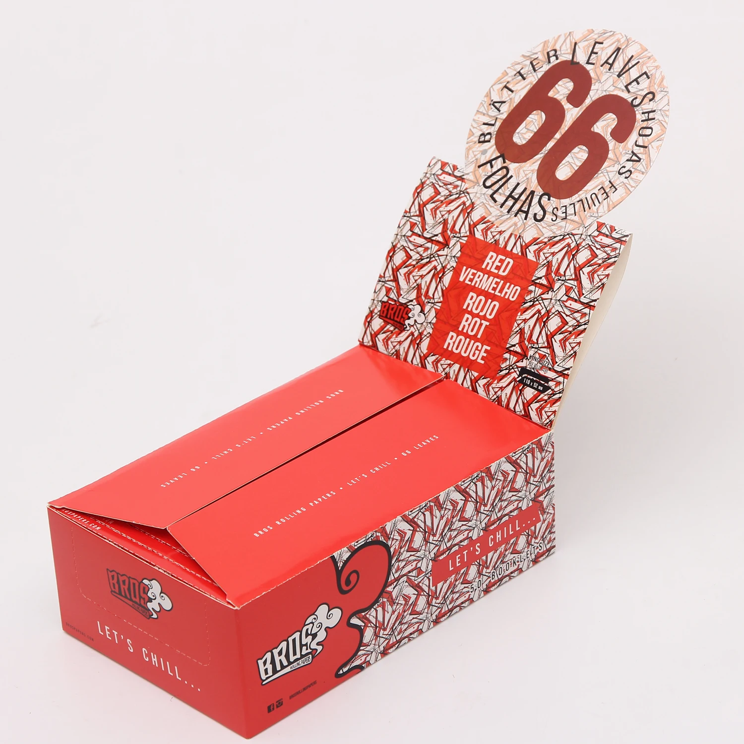 Bros 66 red smoke paper organic smoking rolling paper  tobacco rolling paper custom brand
