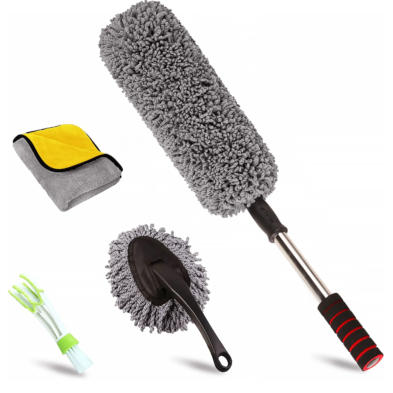 Car brush car washing duster long handle telescopic dust removal duster dust removal brush car mop cleaning tool by BCCM