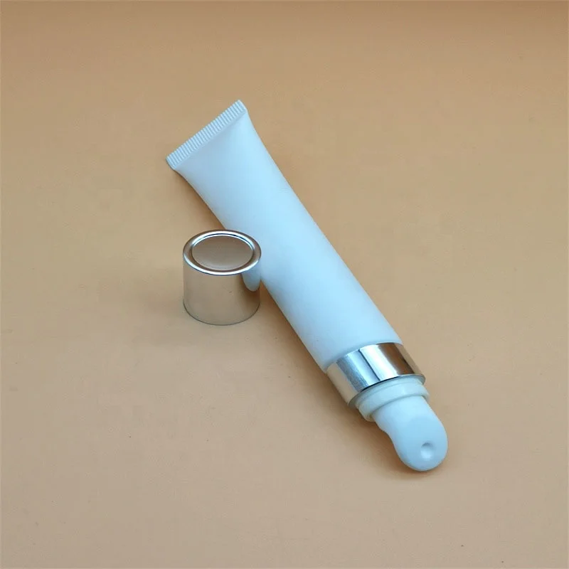 New Design Eye Cream Squeeze Tube Packaging with Zinc Alloy Applicator Massage Applicator Tube Gel Lotion Massage Soft Tube
