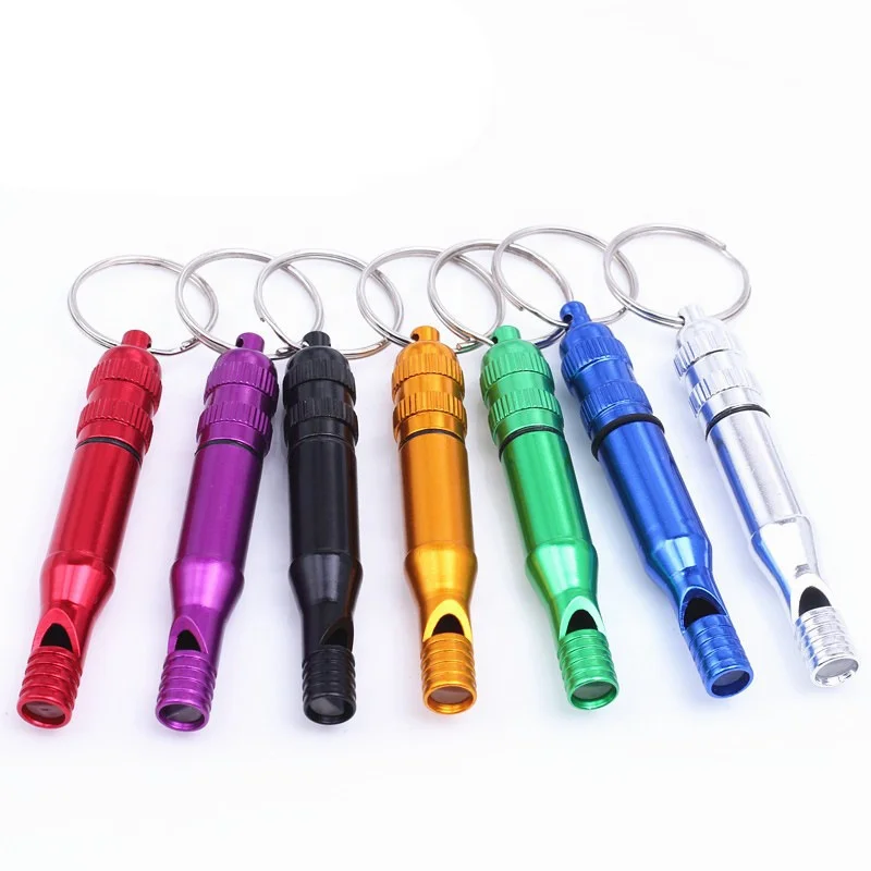 Outdoor Survival Emergency Whistle with Watertight Storage Capsule Waterproof Storage container with Keychain