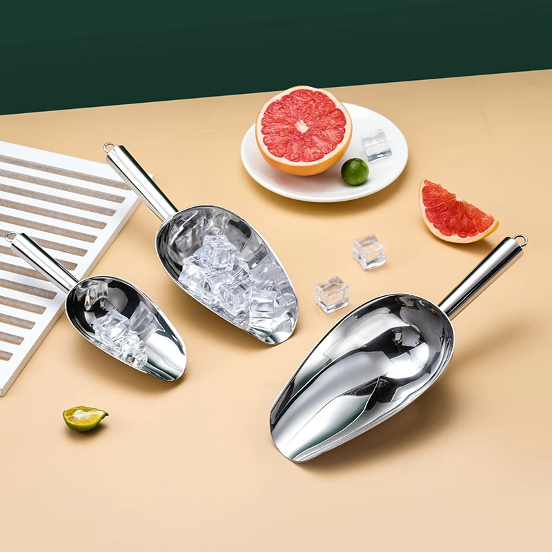 Thickened Stainless Steel Ice Shovel Flour Soybeans Shovel Rock Sugar Food Rice Raw Materials Shovel Hotel Debris for restaurant