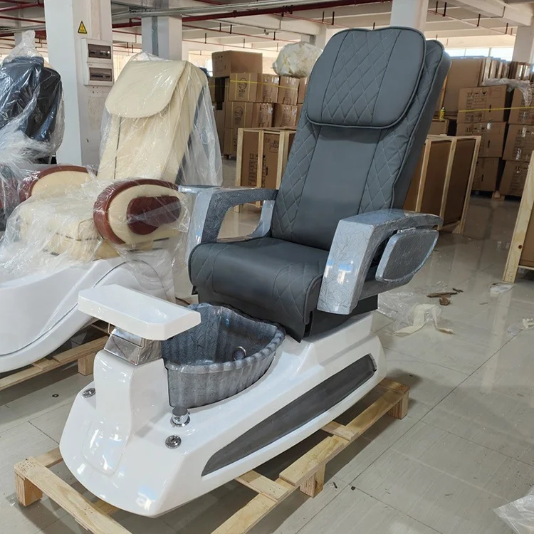 luxury nail salon furniture manicure chair electric foot spa massage pedicure chair with drainage pump and led lights