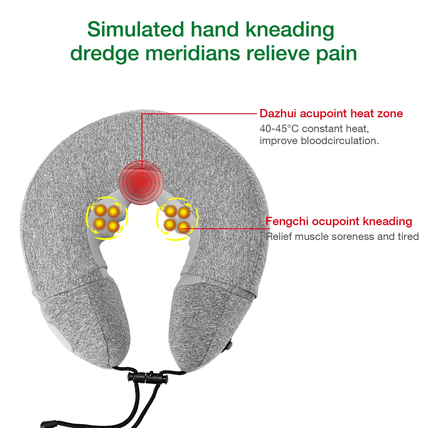 Bi-win hotsale foldable neck massager  u shape neck pillow massager anti wrinkles  pain relief electric Massager Pillow for car