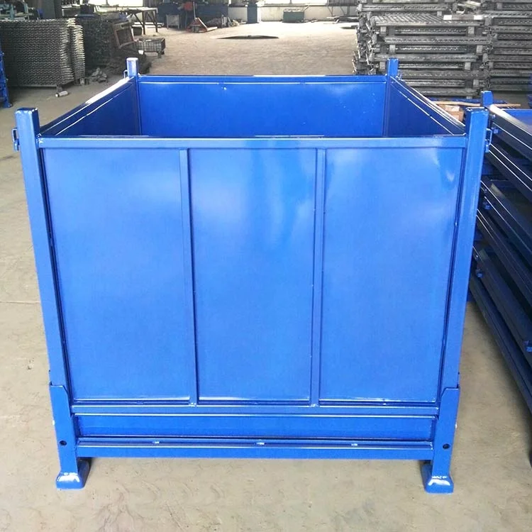 Промышленная металлическая клетка для хранения, штабелируемые складские ящики с большой емкостью для переноски