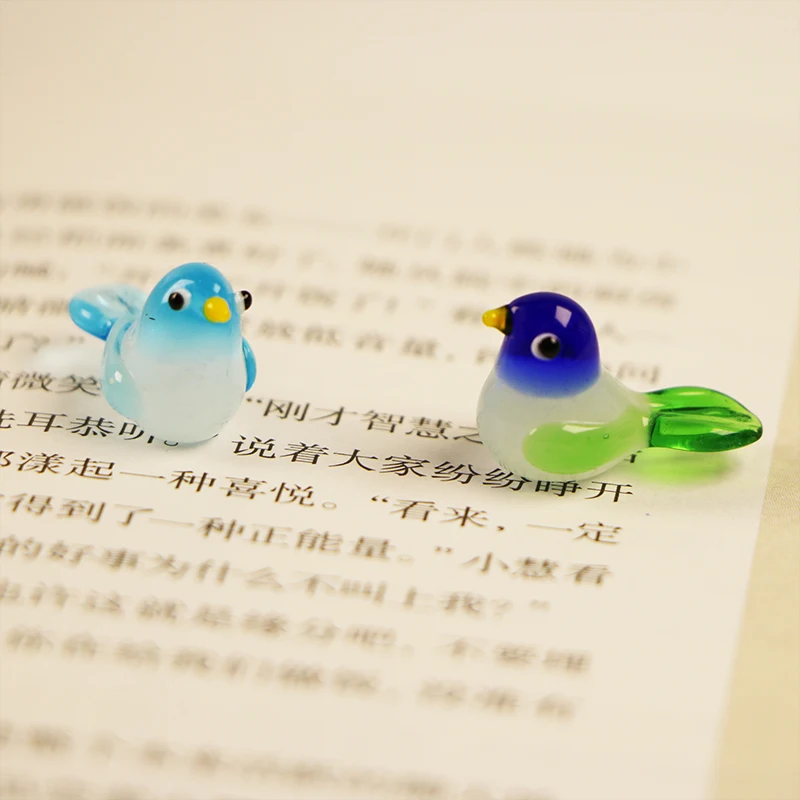 Handmade Mini Small  Cute Bird Chick Animal Miniature Glass Figurines For Art Home Decoration
