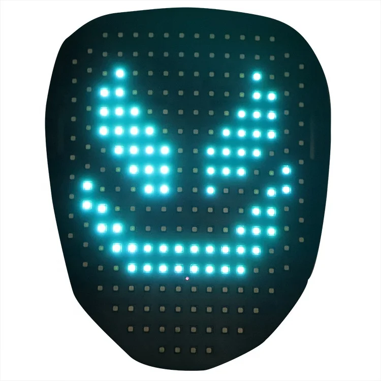 LED Light Up Mask with Gesture Sensing Programmable Glow Face Mask Transforming Halloween Mask Costume Cosplay Party Masquerade
