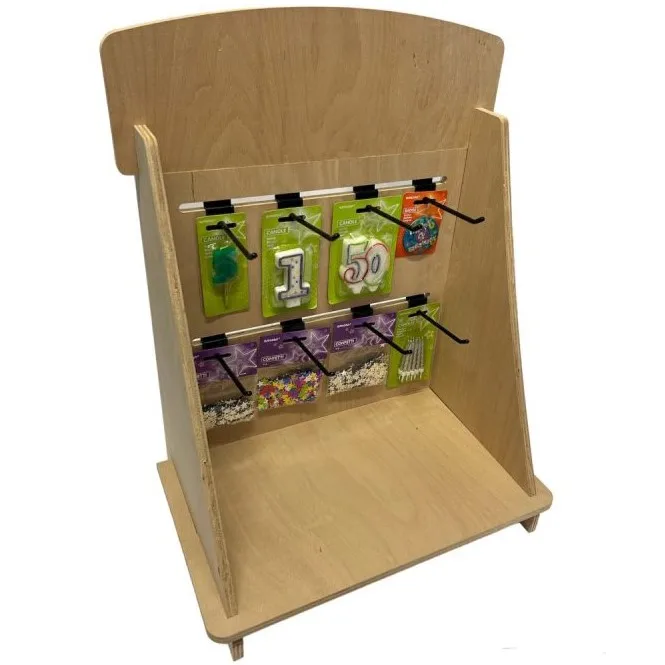 Portable wood pegboard display stand Rack gondola Slatwall displays Shelves metal slatwall display