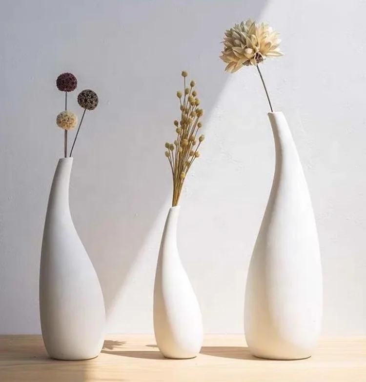 Оптовая продажа Белая декоративная ваза ручной работы для гостиной