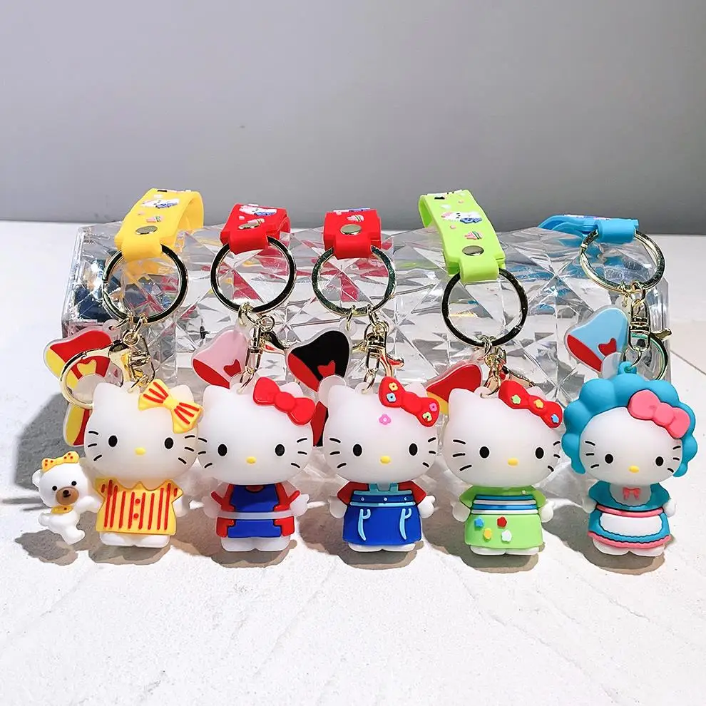 Super Cute Cartoon HK Kt Doll Keychain Pendant Fashion Couple Bag Car Key Chain