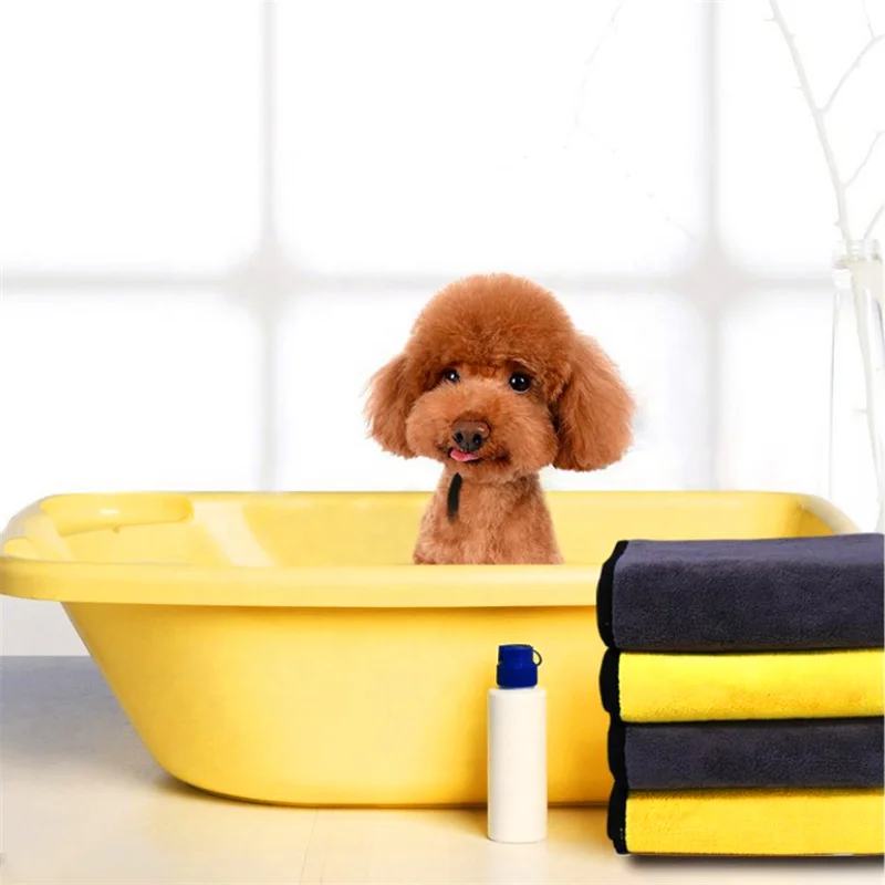 Pet Towel Quick Dry Dog and Cat Towel Bath Robe Soft Fiber Absorbent Pet Bath Towel