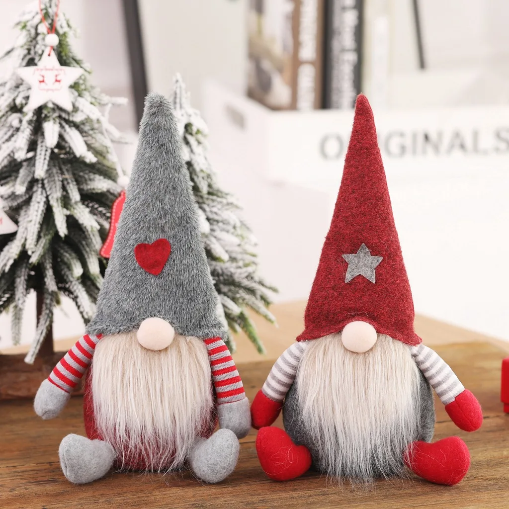 2023 Hot High quality Handmade Plush Swedish Tomte Gnome Adorable Santa Gnome Elf Doll Gnomes Christmas Decorations