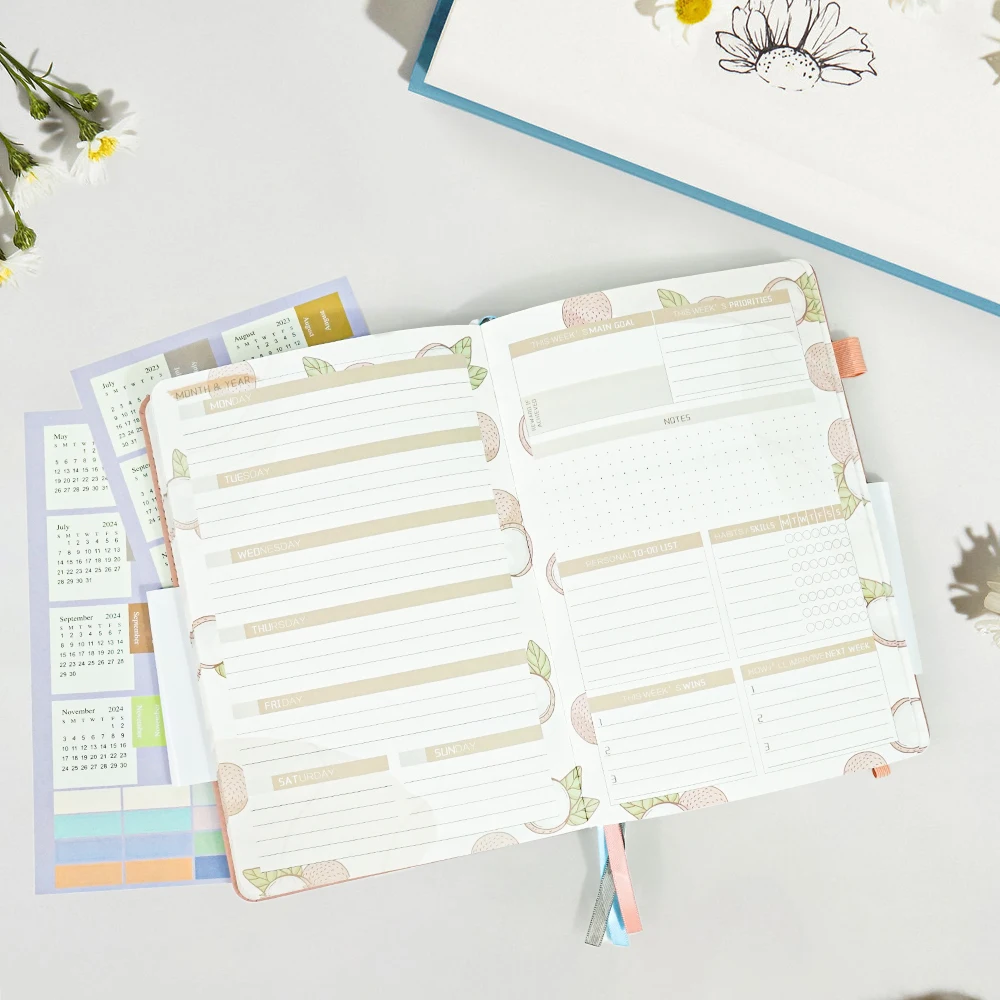 High Quality Cork Custom Journal Ring Binder Mini Grid Kawai Fancy Magic Marble Spiral Custom Notebooks