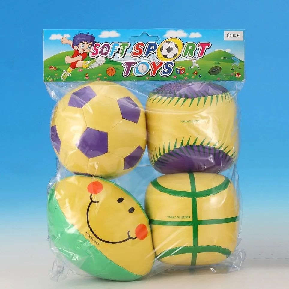 Custom Stuffing Cotton Sport Ball Set PVC Baby Toy Balls Filled PP Soft Sports Ball For Kids