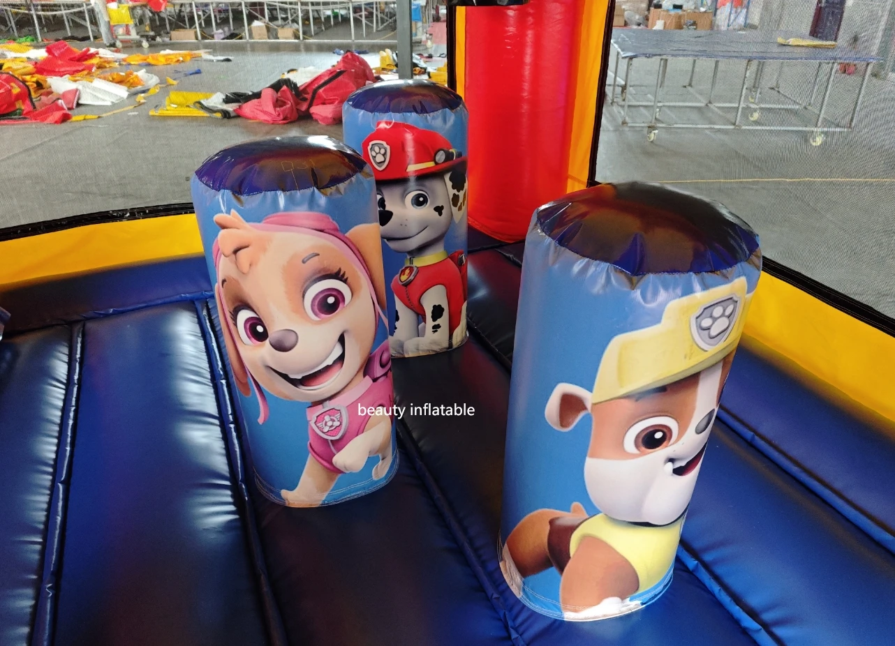 Customized  Paw Dog Patrol theme combo inflatable bouncy castle combo for party business