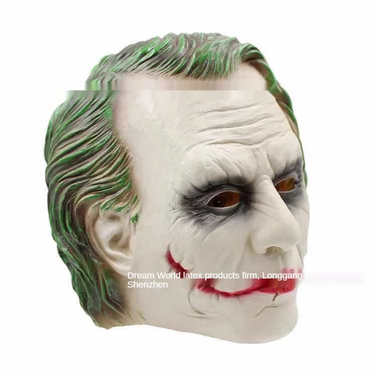 Clown head latex hood Dark Knight film television props cosplay party Halloween mask