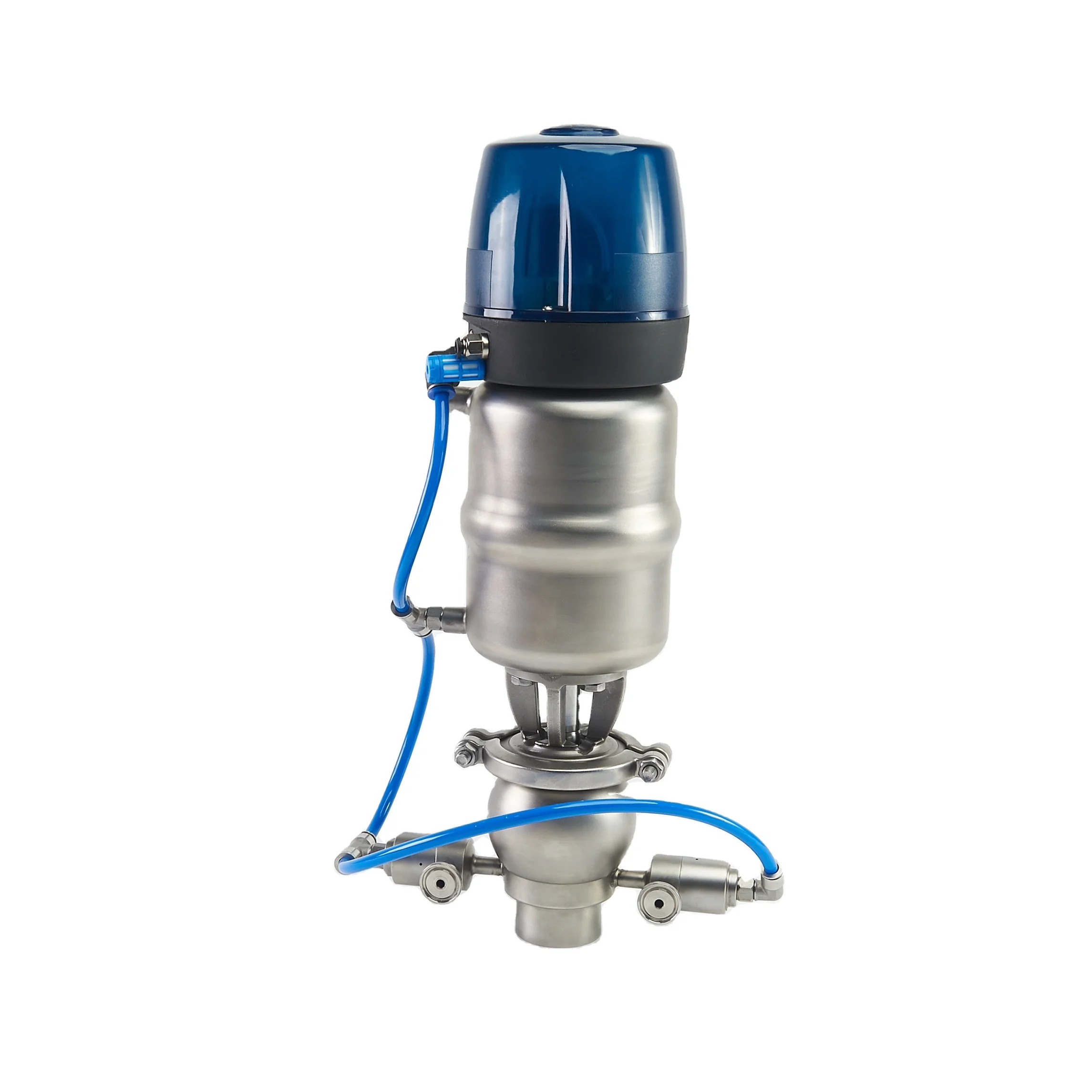 FH02 Sanitary Stainless Steel SS304 SS316L External Cleaning Four Ways Single Seat Double Seal Mix-proof Valve