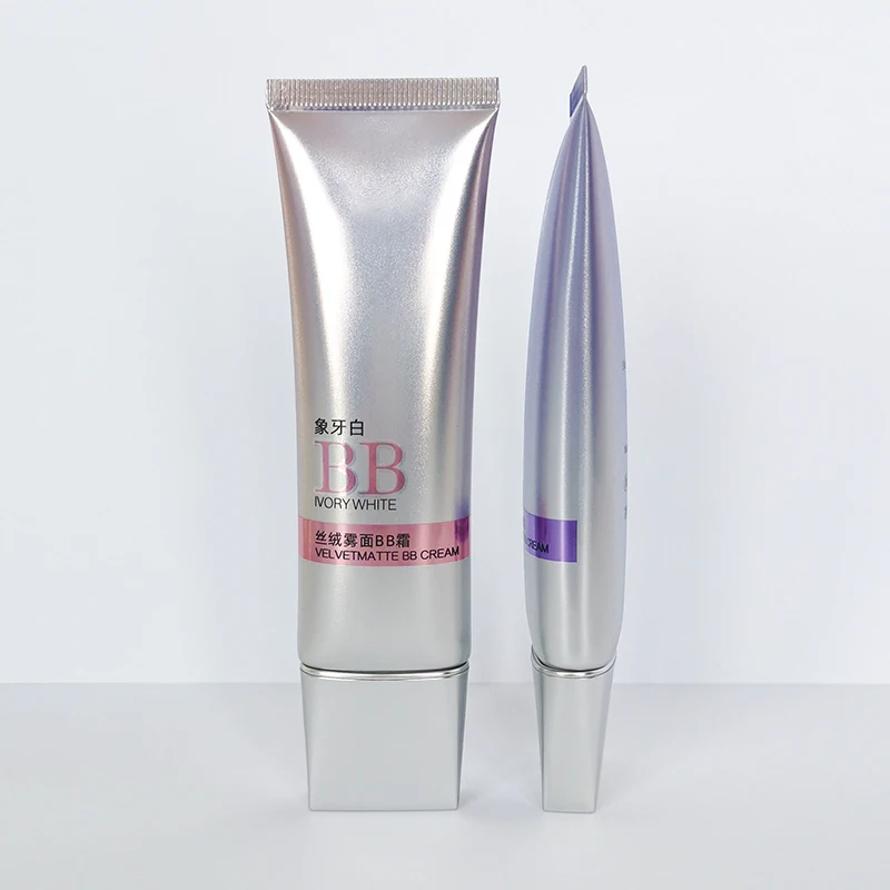 container Makeup Base BB CC Cream white squeeze cosmetic flip top plastic transparent tube 5 - 40 ml with screw cap