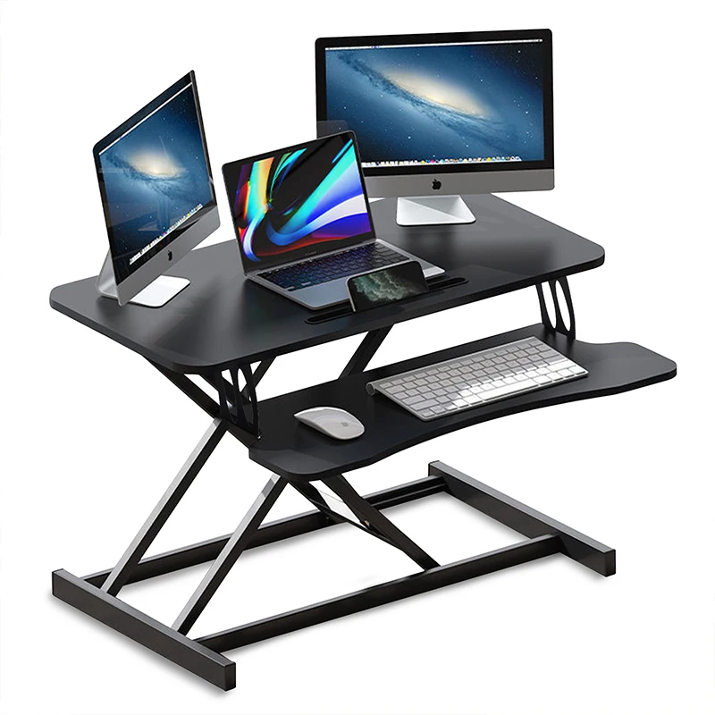 Ergonomic Dual Monitor Tabletop Height Adjustable Sit Stand Standing Laptop Table Stand up Desk Converter Riser