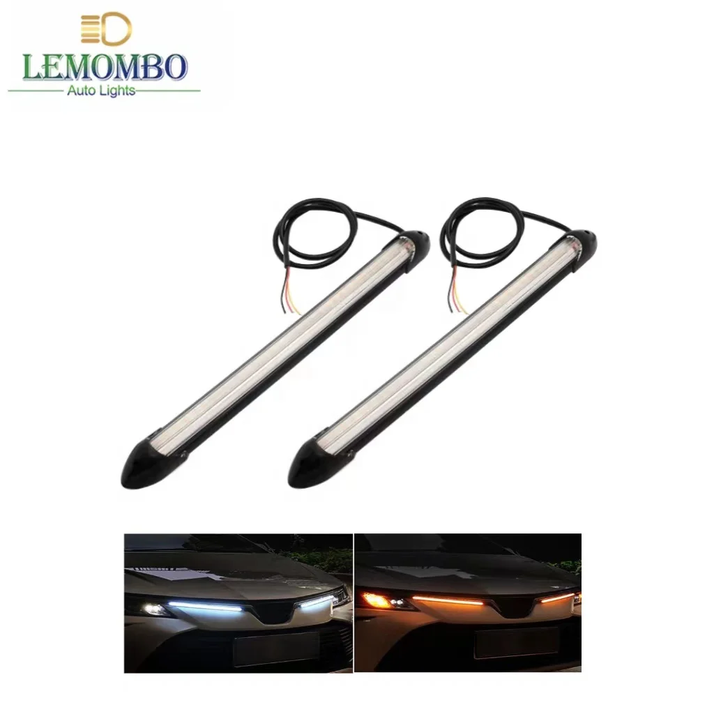 Universal LED sequential flowing scan Daytime Running Light Waterproof Car headlight flexible Turn Signal Strip Light DRL