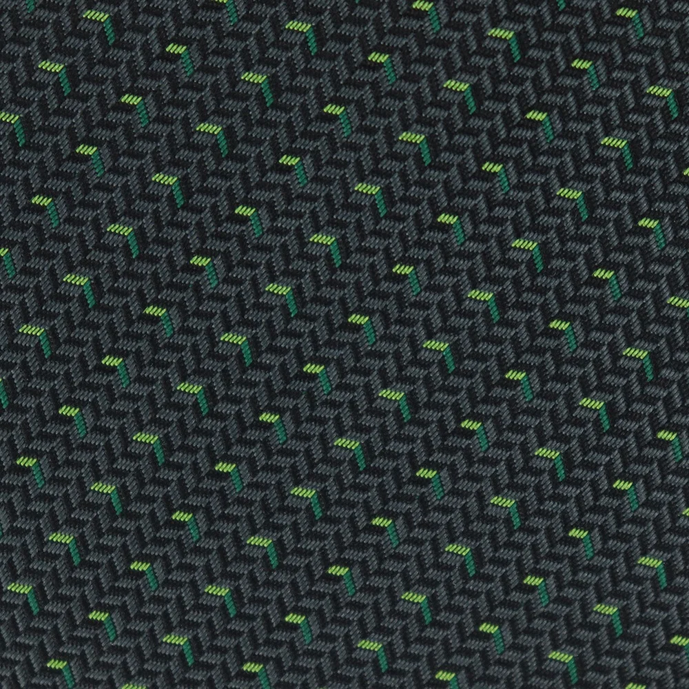 Personalized Green Dotted Security Polyester Tie Pure Handmade Dark Gray Geometric Striped Mens Neck Ties with Clip