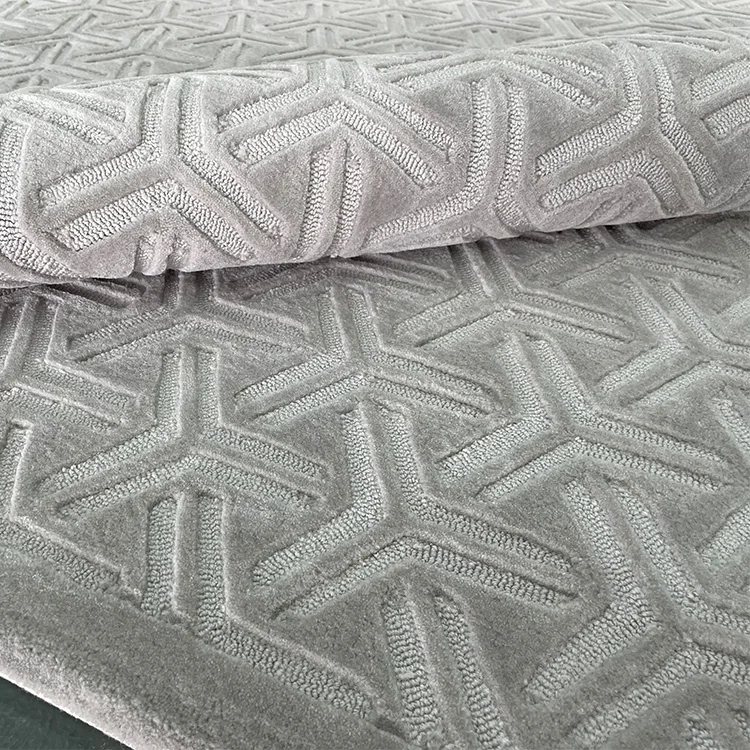 Living room modern carpet carved cut pile design acrylic carpets and rugs for hotel