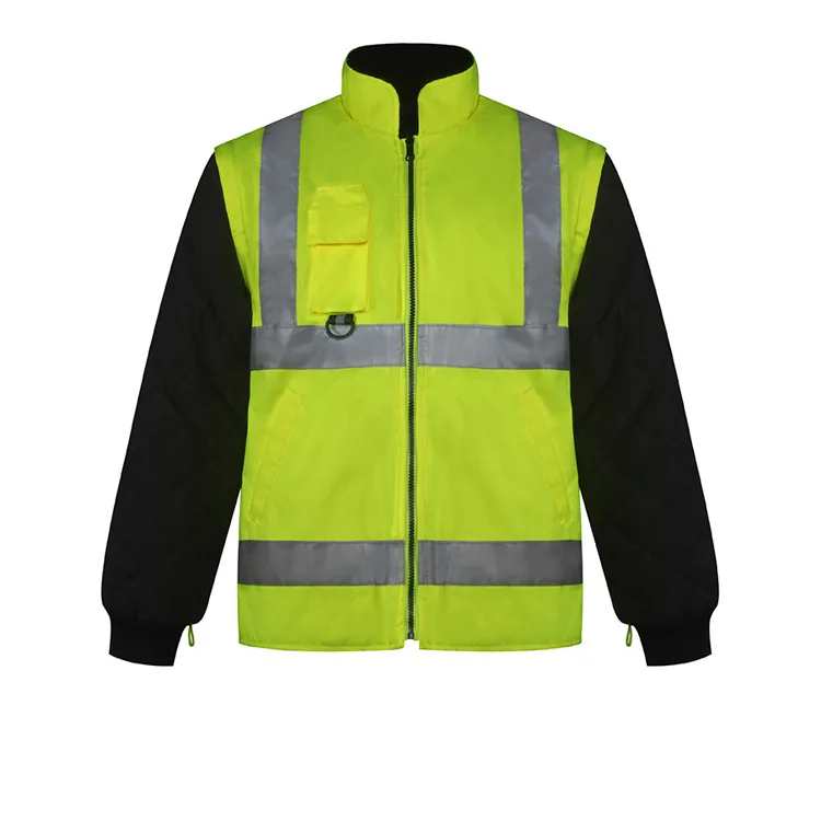 Hivis Thick Waterproof Duty Road Patrol Cotton Reflective Fluorescent Workwear Jacket Manufacturers For Customs Clothes