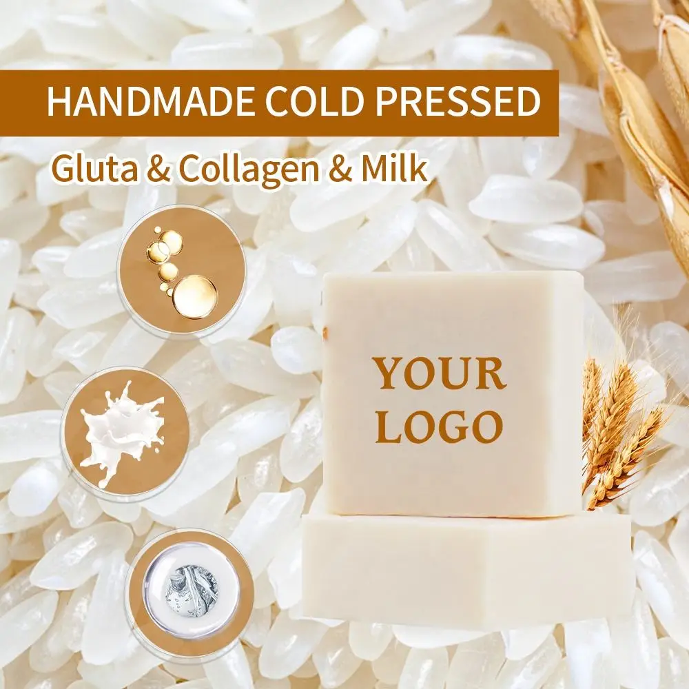 Private Label Natural Organic Bath Soap Cleansing Anti-Inflammatory Whitening Handmade Rice Milk Soap
