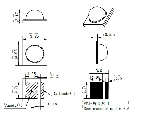 ir led 850nm 940nm infrared diode  1w 2w 3w 3838 3535 high power ir led