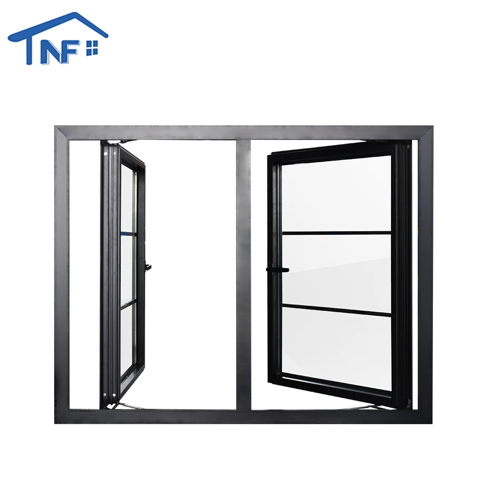 Aluminium opening 180 degree aluminum casement windows with fly screens