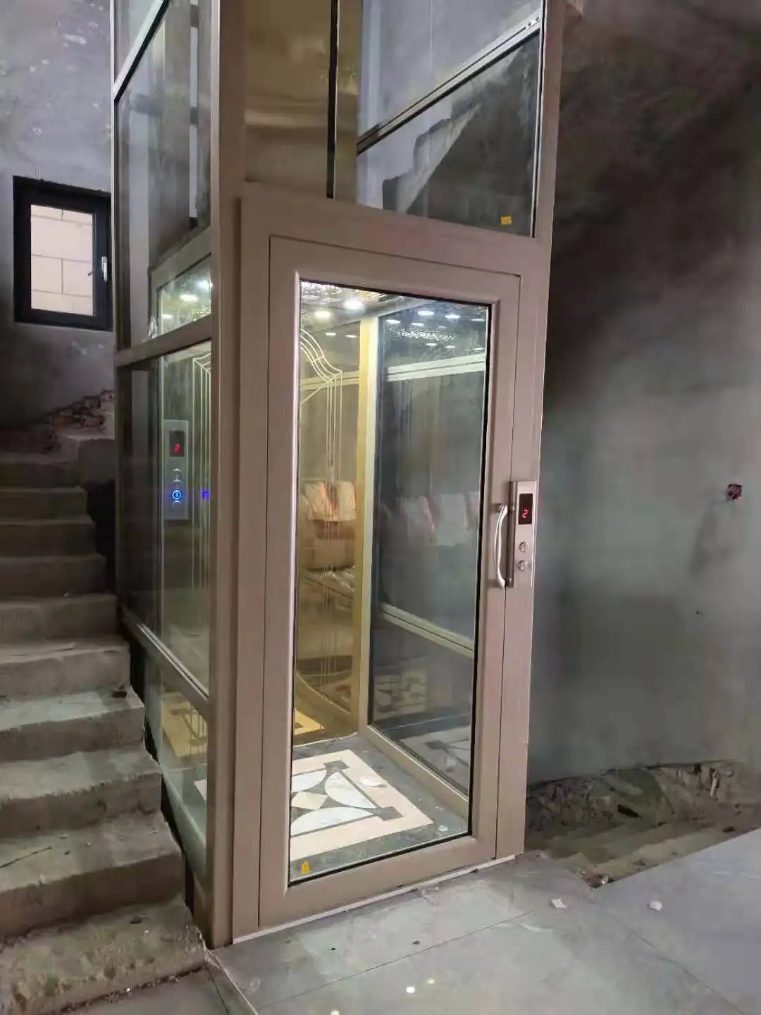 Popular Lifter Private Cheap Price Glass Cabins Design Customize Small Residential House Wheelchair Hydraulic Elevator