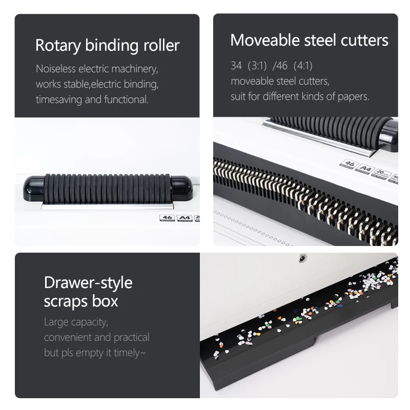 SONTO S20A A4 4:1 3:1 Chinese Factory Plastic Book Punching Spiral Coil Binder Binding Machine