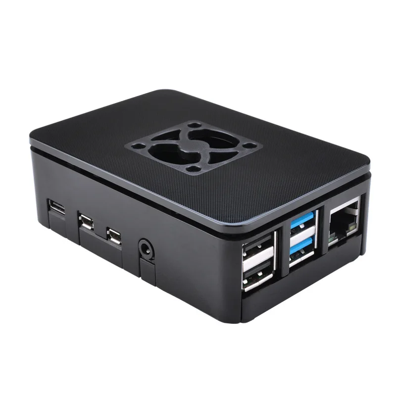 Custom Factory 4B Square Black Enclosure Box  Housing Shell  Raspberry Pi  Case