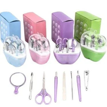 Cheap Multi Color 8 pcs Beauty Manicure Tools Nail Clipper Cutter Kit Grooming Pedicure Set