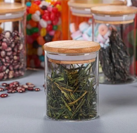 Manufacturers wholesale glass candle jar storage jar household food dried fruit grains storage jar with lid