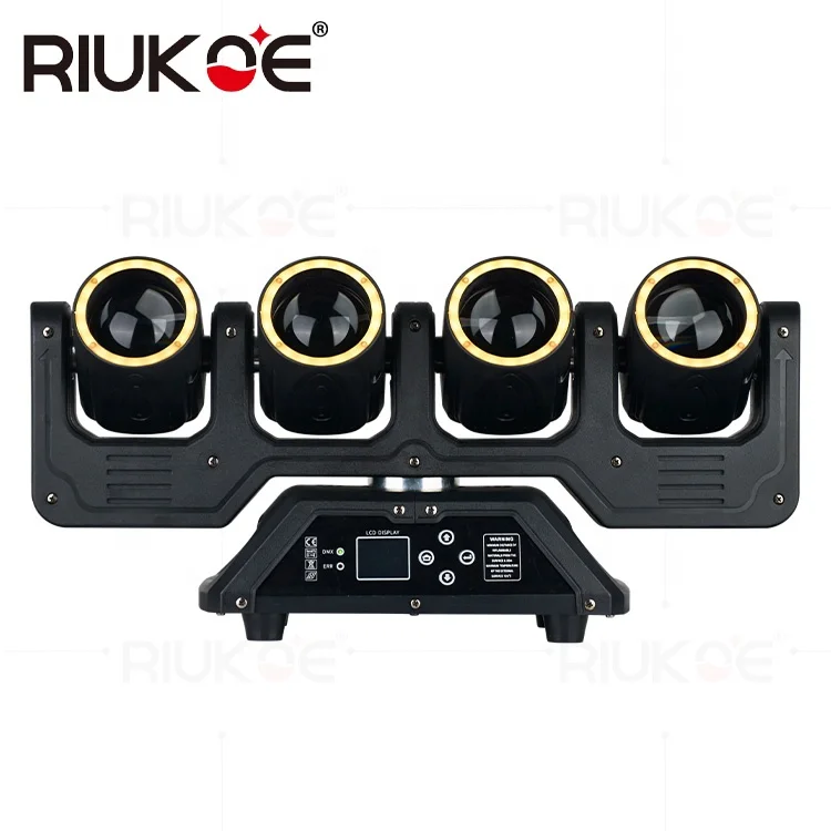 Club Disco Stage Pro Light Lyre Pixel LED 4x40W  RDM Halo Ring Rgbw Quad Bar Moving Head Beam