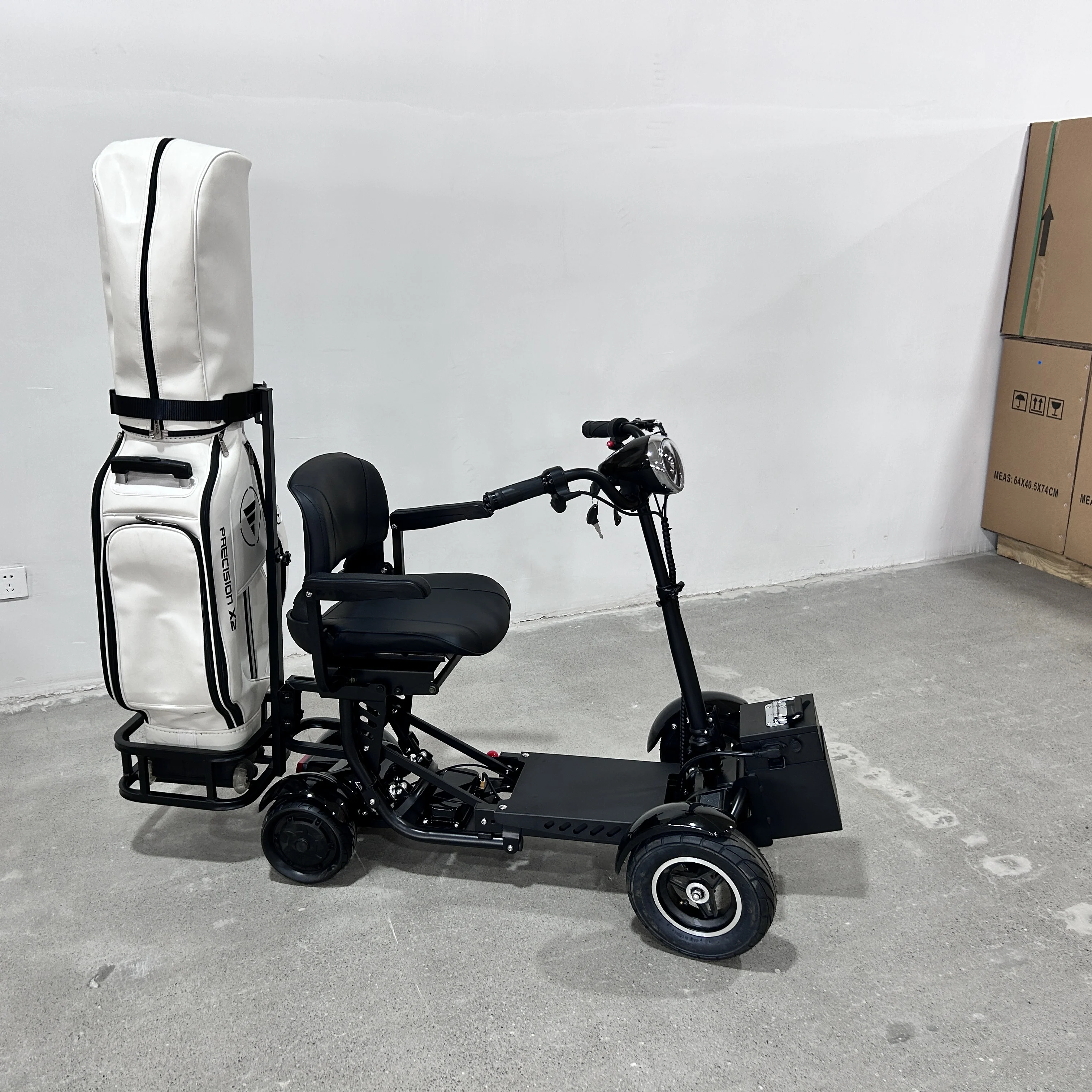Lightweight Golf trolley 4 wheels folding golf bag trolley custom portable moving golf push trolley
