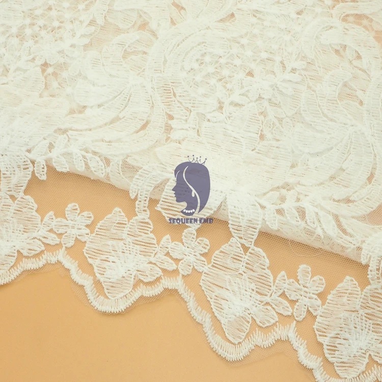 Factory Direct High Quality rayon embroidery fabric lace market in dubai tulle At Wholesale Price