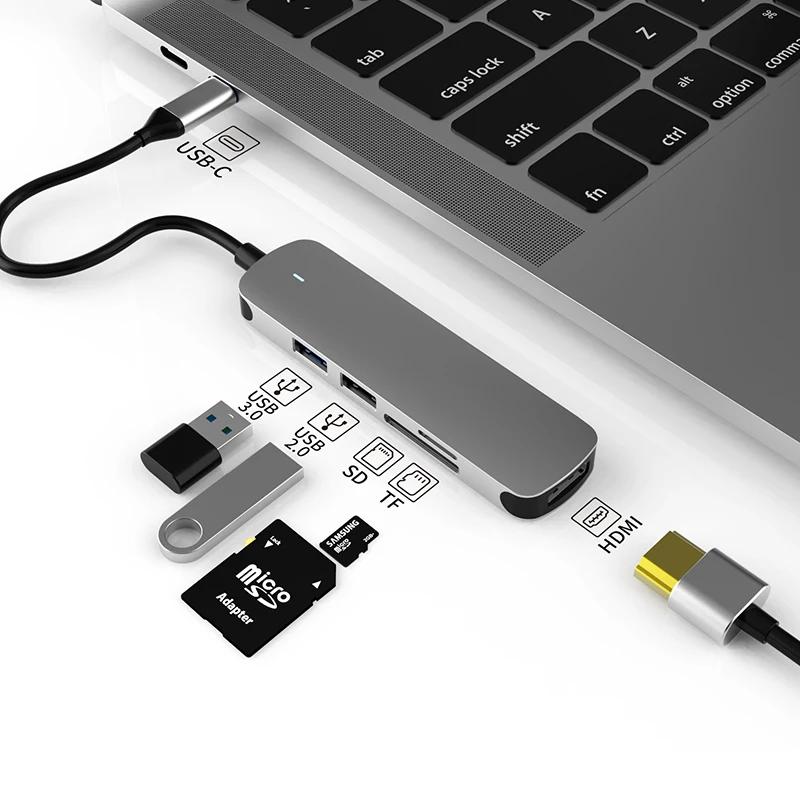5 в 1 кабель с разъемом типа c usb hub заводского изготовления type для HD-MI USB3.0 * USB2.0