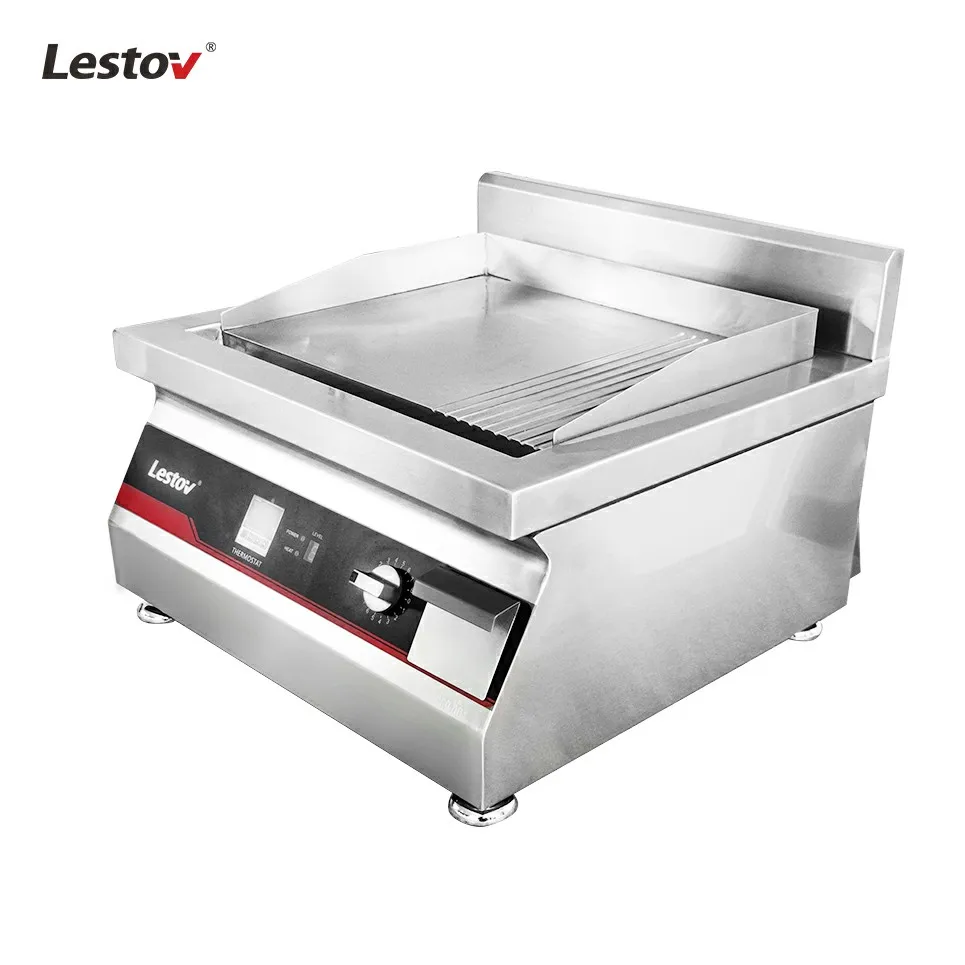 220V CE Verified Countertop Commercial Electric Induction Griddles Grills for Restaurant