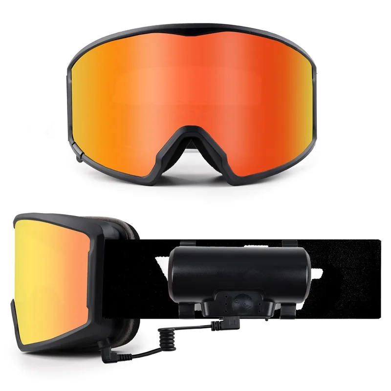 Heated Ski Goggles Magnetic Lens Snow Sport Goggles Glasses UV400 Protection Custom Snowboard Snowmobile Goggle Google