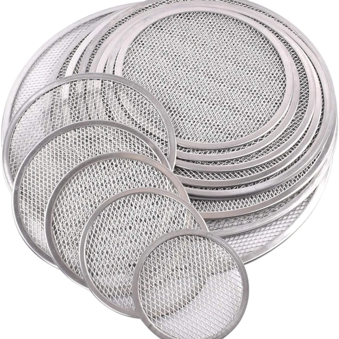 6/8/9/10/12/14 Inch Aluminum Alloy Non Stick Mesh Net Bakeware Accessories Pizza Screen, Baking Tray Cookware Kitchen Tool