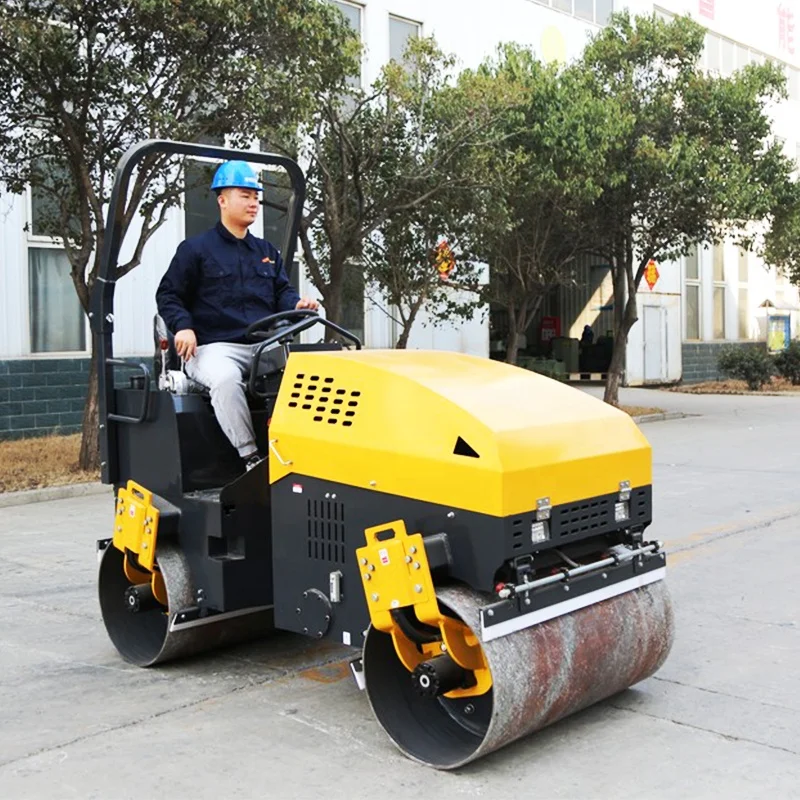 Free Shipping 1ton 2ton 3ton Diesel Single Double Drum Mini Road Roller Vibratory Ride on Roller Compactor