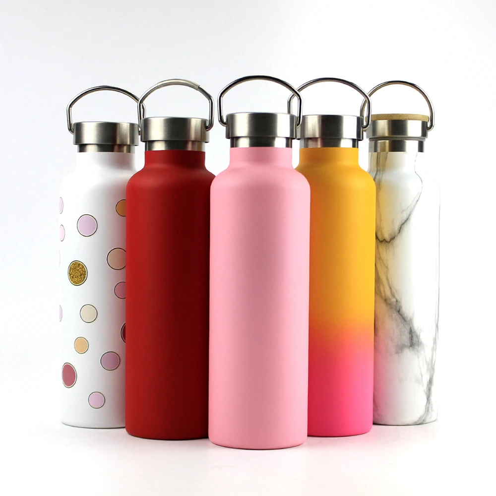 Powder Coating 3D Patterned Eco friendly Stainless Steel Vacuum Insulated Water Bottle