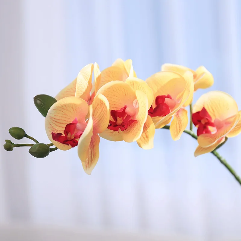 Blood Real Touch Faux Plant Oncidium red lips Silk Latex Stems Cymbidium Phalaenopsis Artificial Flowers Pots Orchid Arrangement